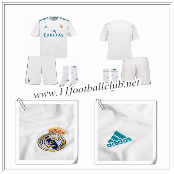 Le Nouveaux Maillot de Real Madrid Enfant Domicile Blanc 2017/2018 Floqué