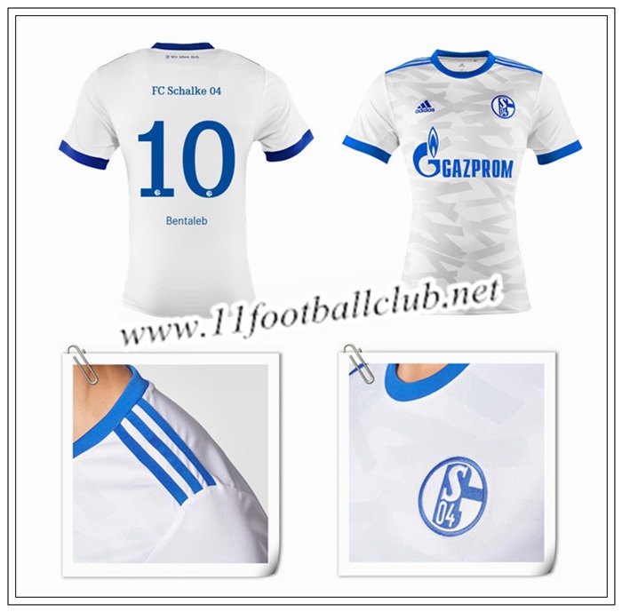 Le Nouveaux Maillot de Schalke 04 Nabil Bentaleb 10 Exterieur Bleu 2017/2018 Junior
