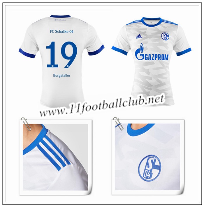 Le Nouveaux Maillot de Schalke 04 Guido Burgstaller 19 Exterieur Bleu 2017/2018 Flocage