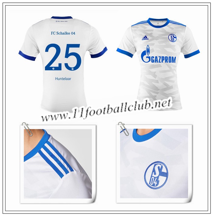 Le Nouveau Maillot du Schalke 04 HUNTELAAR 25 Exterieur Bleu 2017/2018 Personnalisable