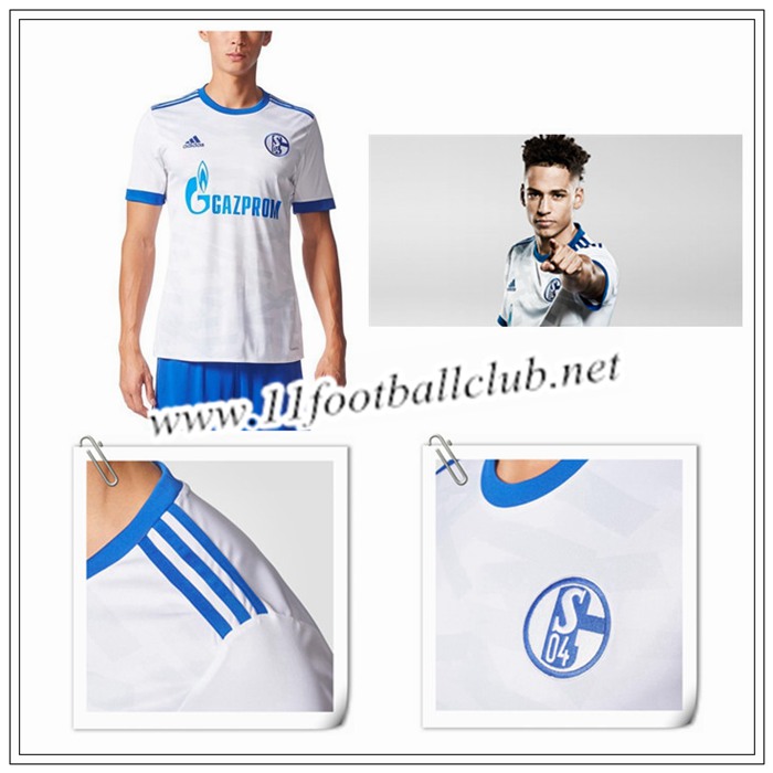Le Nouveaux Maillot de Schalke 04 Enfant Exterieur Bleu 2017/2018 Authentic