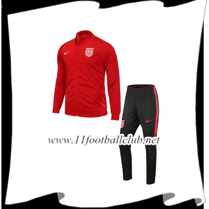 Le Nouveaux Survetement de Foot États-Unis Rouge Ensemble - Veste 2017/2018 Junior