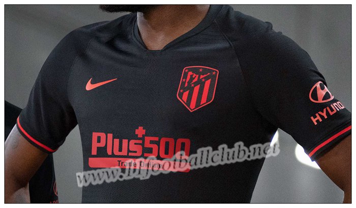 Maillot de Foot Atletico Madrid J M Gimenez 2 Enfant Noir Exterieur 2019 2020 Pas Cher | 11footballclub Online