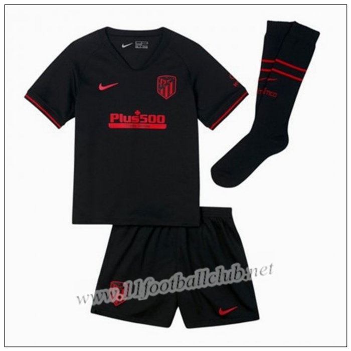Officiel Nouveau Maillot Atletico Madrid Enfant Exterieur Noir Nike 19/20 Officiel