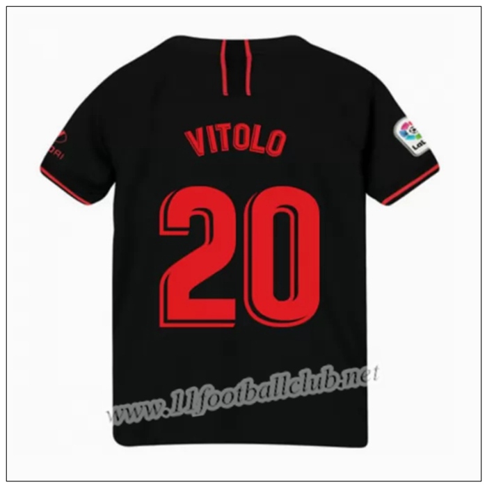 Officiel Nouveaux Maillot Atletico Madrid Vitolo 20 Enfant Exterieur Noir Nike 19/20 Floqué