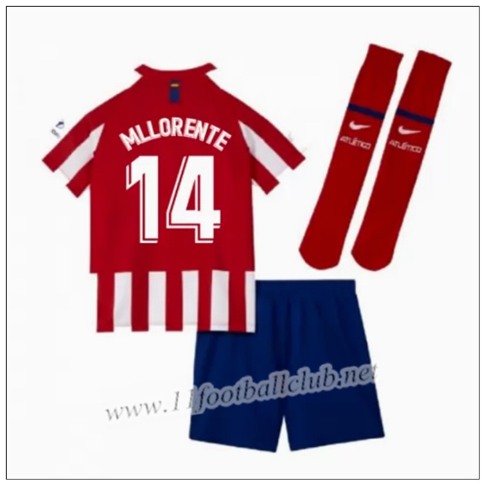 Officiel Nouveau Maillot Atletico Madrid M Llorente 14 Enfant Domicile Rouge/Blanc Nike 19/20 Personnalisé