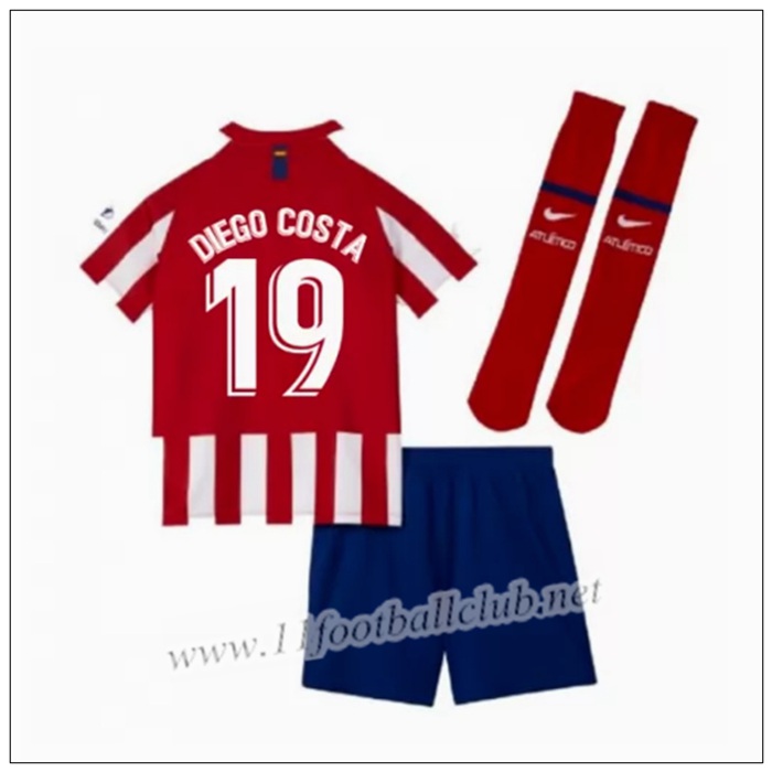 Officiel Nouveau Maillot Atletico Madrid DIEGO COSTA 19 Enfant Domicile Rouge/Blanc Nike 19/20 Personnalisable