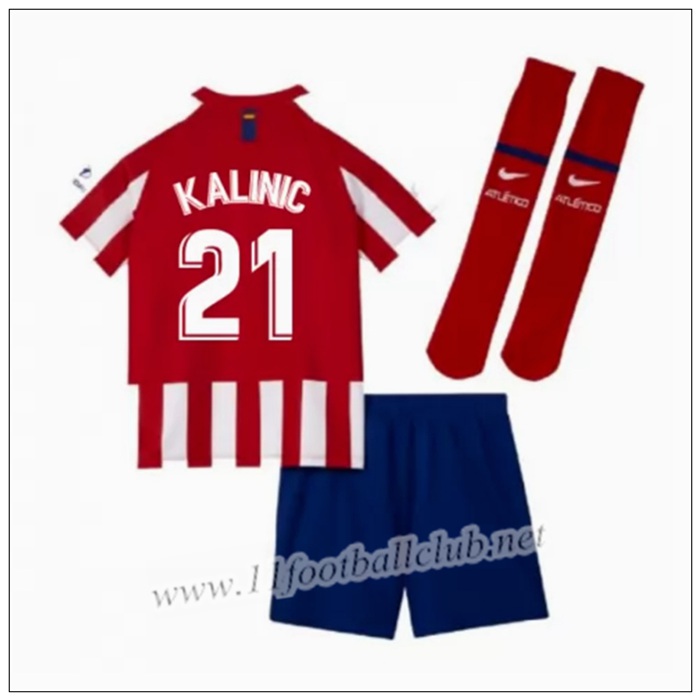 Officiel Nouveaux Maillot Atletico Madrid Kalinic 21 Enfant Domicile Rouge/Blanc Nike 19/20 Authentic