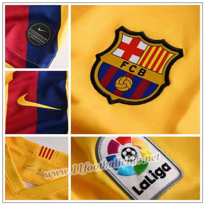 Maillot de Foot Barca MESSI 10 Enfant Jaune Exterieur 2019 2020 Pas Cher 11footballclub En Chinois
