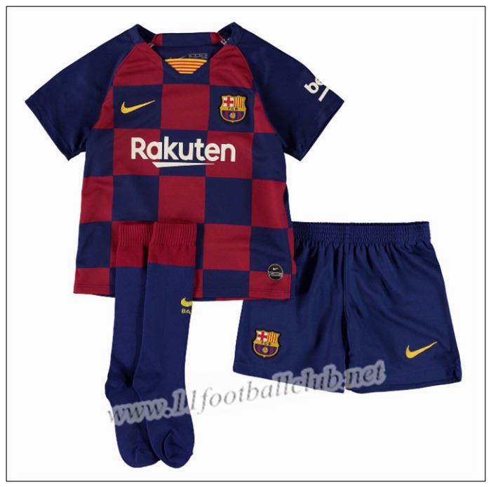 Officiel Nouveau Maillot Barcelone Enfant Domicile Bleu Et Rouge Nike 19/20 Vintage