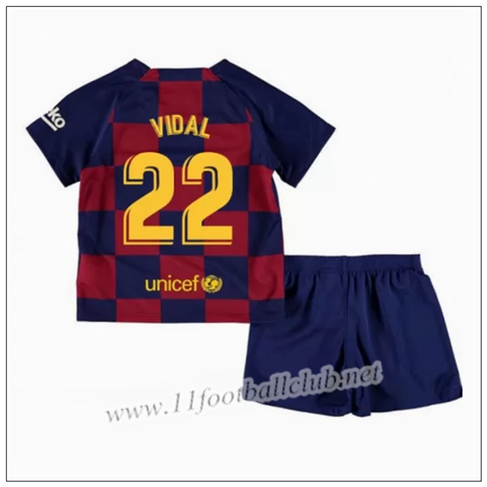 Officiel Nouveaux Maillot Barcelone VIDAL 22 Enfant Domicile Bleu Et Rouge Nike 19/20 Floqué