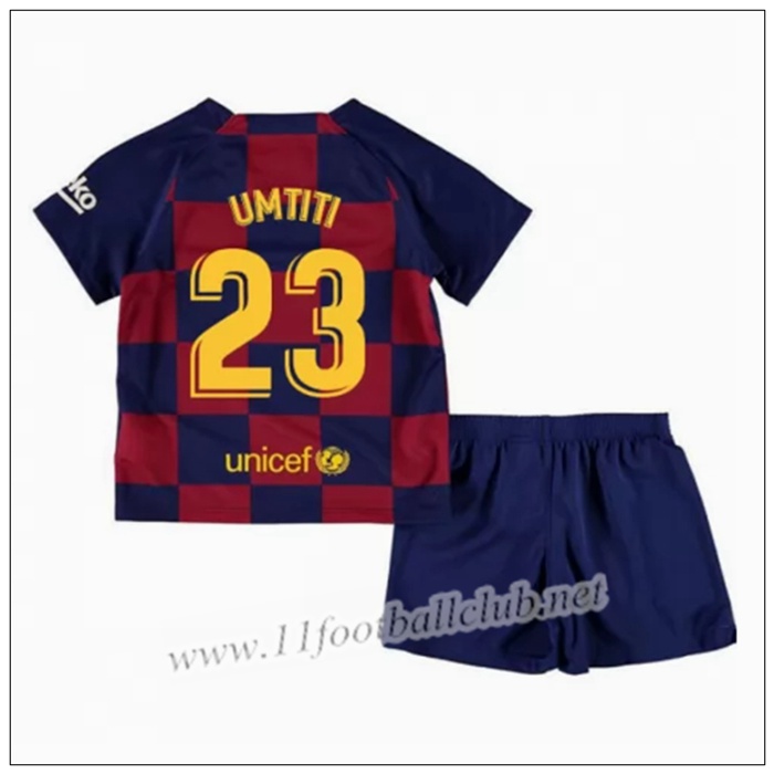 Officiel Nouveau Maillot Barcelone UMTITI 23 Enfant Domicile Bleu Et Rouge Nike 19/20 Vintage