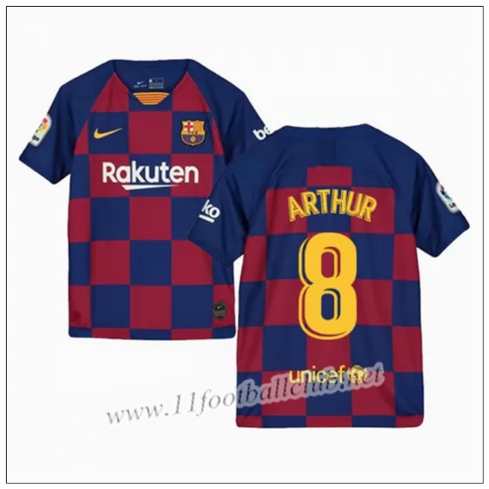 Officiel Nouveaux Maillot Barcelone Arthur 8 Enfant Domicile Bleu Et Rouge Nike 19/20 Flocage