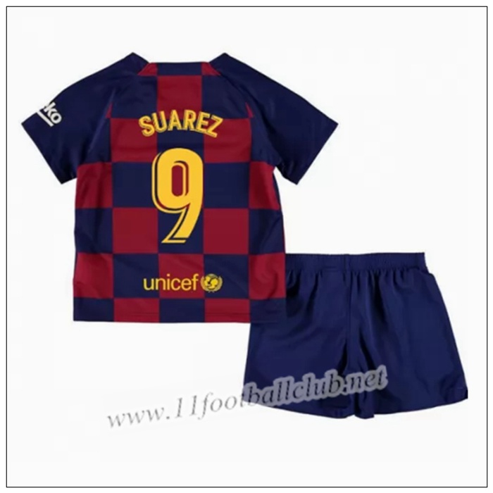 Officiel Nouveau Maillot Barcelone SUAREZ 9 Enfant Domicile Bleu Et Rouge Nike 19/20 Personnalisable
