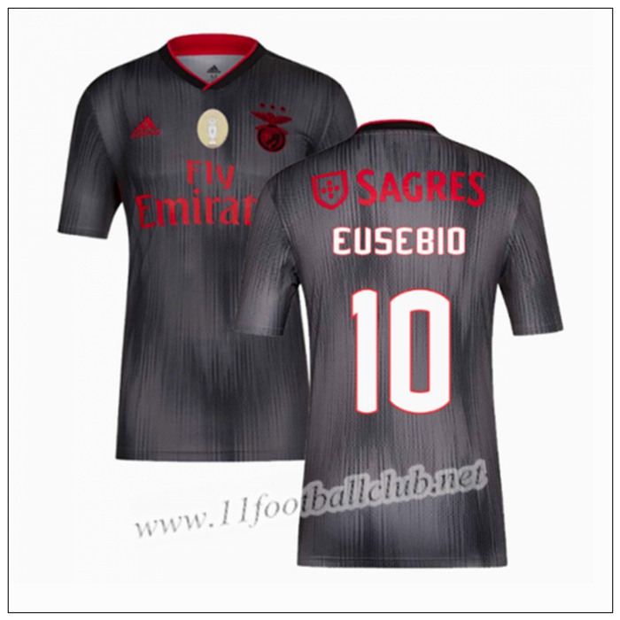 Officiel Nouveau Maillot Benfica EUSEBIO 10 Exterieur Gris Adidas 19/20 Personnalisable