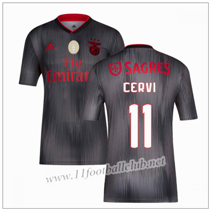 Officiel Nouveaux Maillot Benfica CERVI 11 Exterieur Gris Adidas 19/20 Floqué