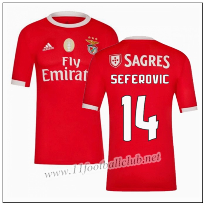Officiel Nouveau Maillot Benfica SEFEROVIC 14 Domicile Rouge Adidas 19/20 Vintage