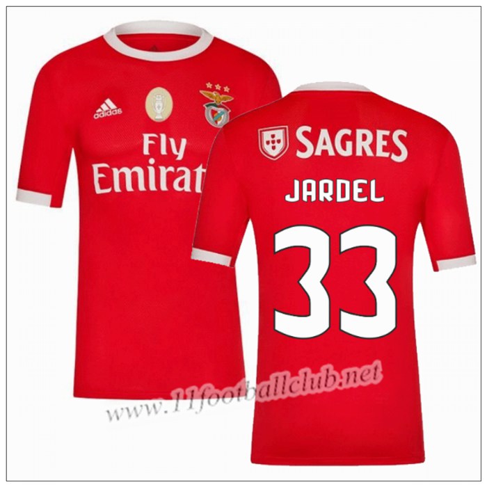 Officiel Nouveaux Maillot Benfica JARDEL 33 Domicile Rouge Adidas 19/20 Authentic