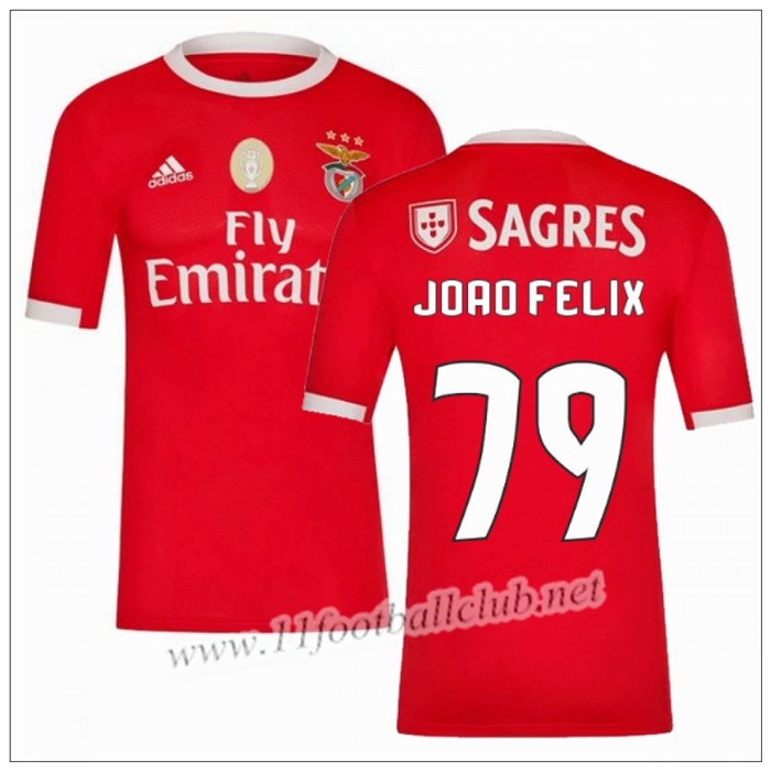 Officiel Nouveaux Maillot Benfica JOAO FELIX 79 Domicile Rouge Adidas 19/20 Junior