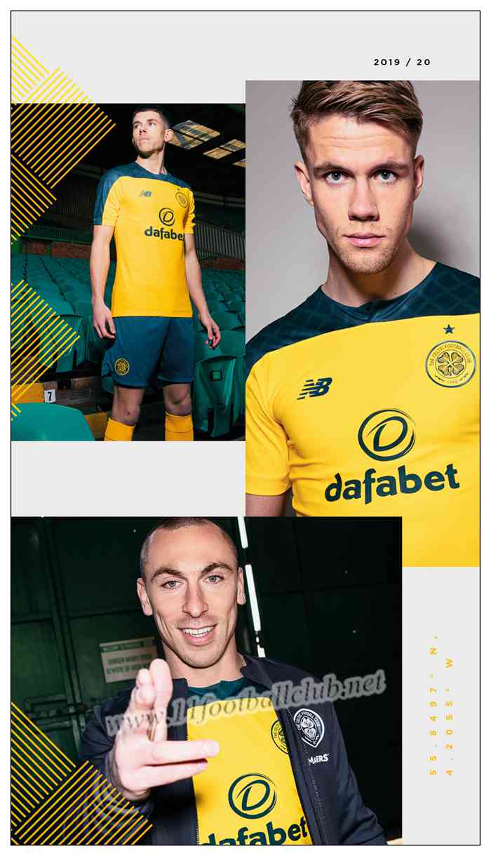 Maillot de Foot Celtic GRIFFITHS 9 Jaune Exterieur 2019 2020 Pas Cher 11footballclub En Chinois