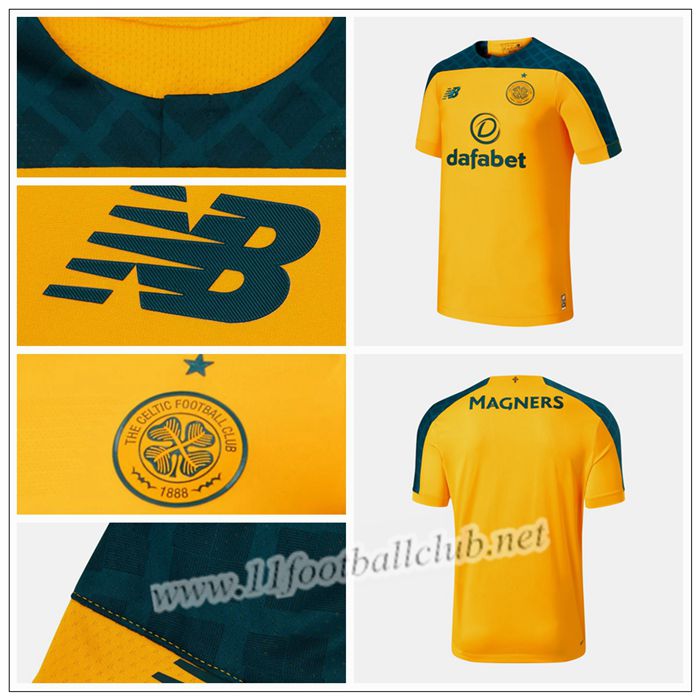 Maillot de Foot Celtic MCGREGOR 42 Jaune Exterieur 2019 2020 Pas Cher - 11footballclub.net Grossiste