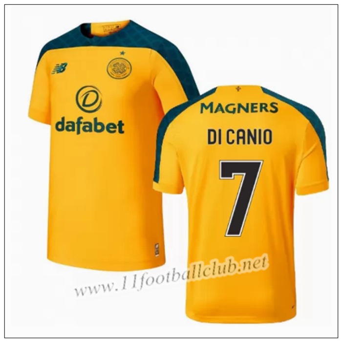 Officiel Nouveau Maillot Celtic DI CANIO 7 Exterieur Jaune New Balance 19/20 Junior