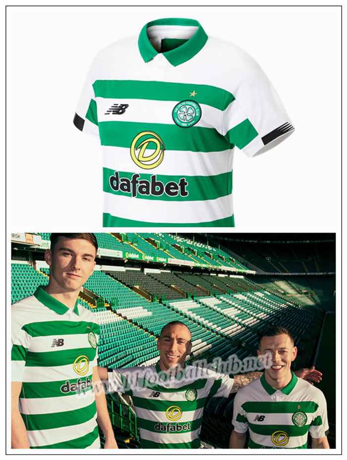 Nouveau Maillot de Foot Celtic ROGIC 18 Domicile New Balance 19/20 Pas Cher