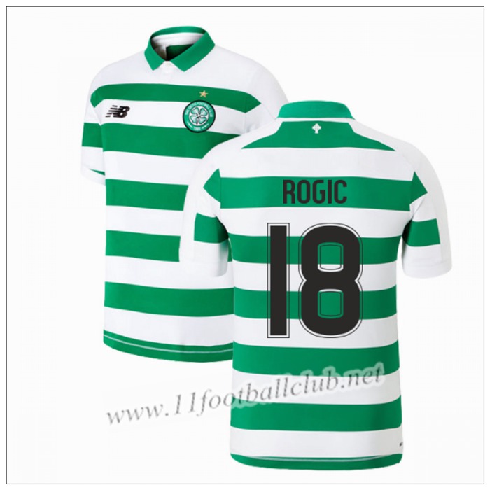 Officiel Nouveau Maillot Celtic ROGIC 18 Domicile Blanc/Vert New Balance 19/20 Floqué