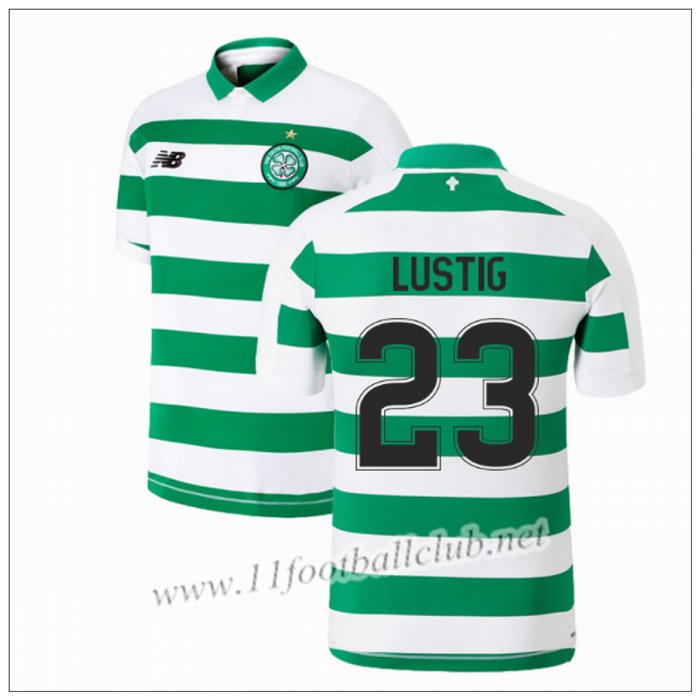 Officiel Nouveaux Maillot Celtic LUSTIG 23 Domicile Blanc/Vert New Balance 19/20 Vintage