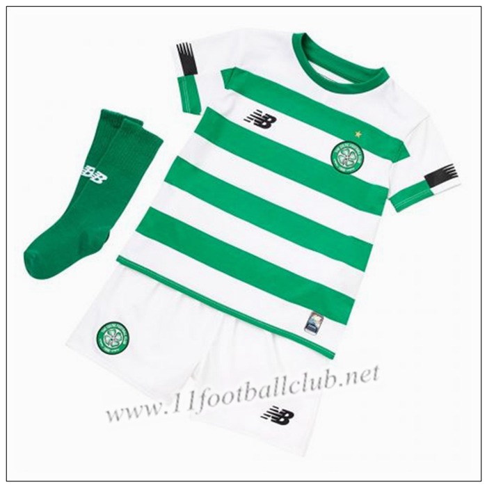 Officiel Nouveau Maillot Celtic Enfant Domicile Blanc/Vert New Balance 19/20 Junior