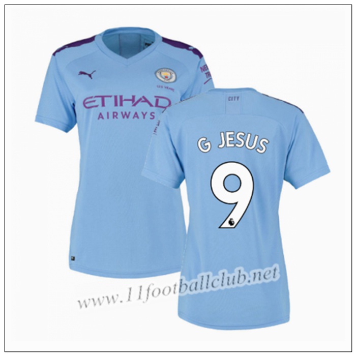 Flocage Officiel Gabriel Jesus N°9 – Manchester City 2021-2022 – Maillot Domicile / Third – Adulte