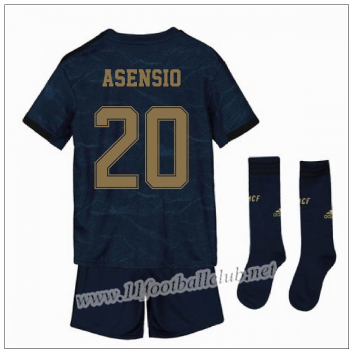 Officiel Nouveau Maillot Real Madrid ASENSIO 20 Enfant Exterieur Bleu Foncé Adidas 19/20 Floqué