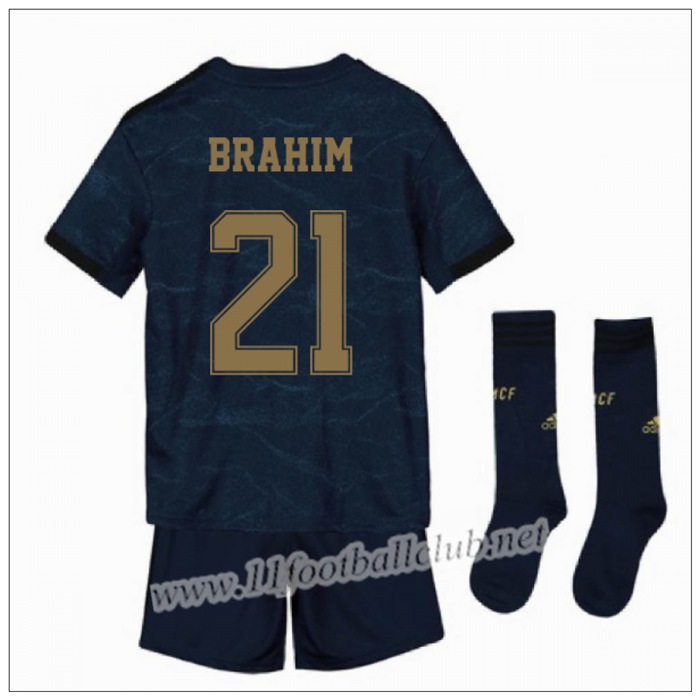 Officiel Nouveaux Maillot Real Madrid BRAHIM 21 Enfant Exterieur Bleu Foncé Adidas 19/20 Officiel