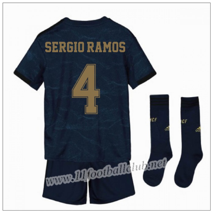 Officiel Nouveau Maillot Real Madrid SERGIO RAMOS 4 Enfant Exterieur Bleu Foncé Adidas 19/20 Junior