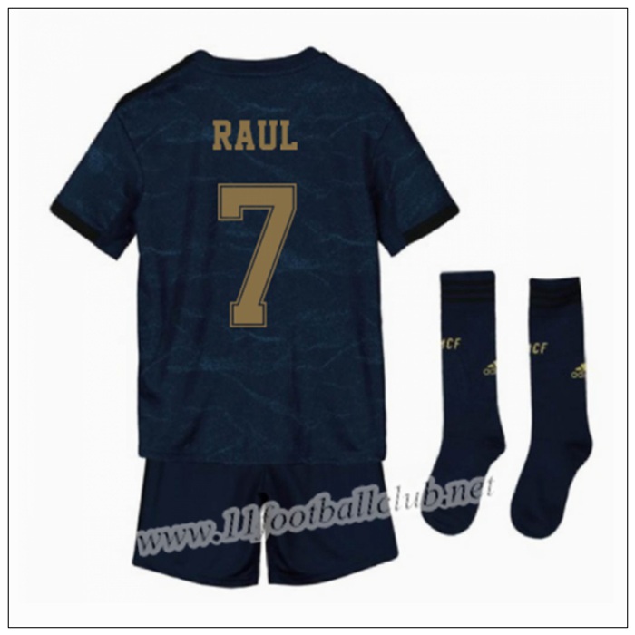 Officiel Nouveaux Maillot Real Madrid RAUL 7 Enfant Exterieur Bleu Foncé Adidas 19/20 Personnalisé