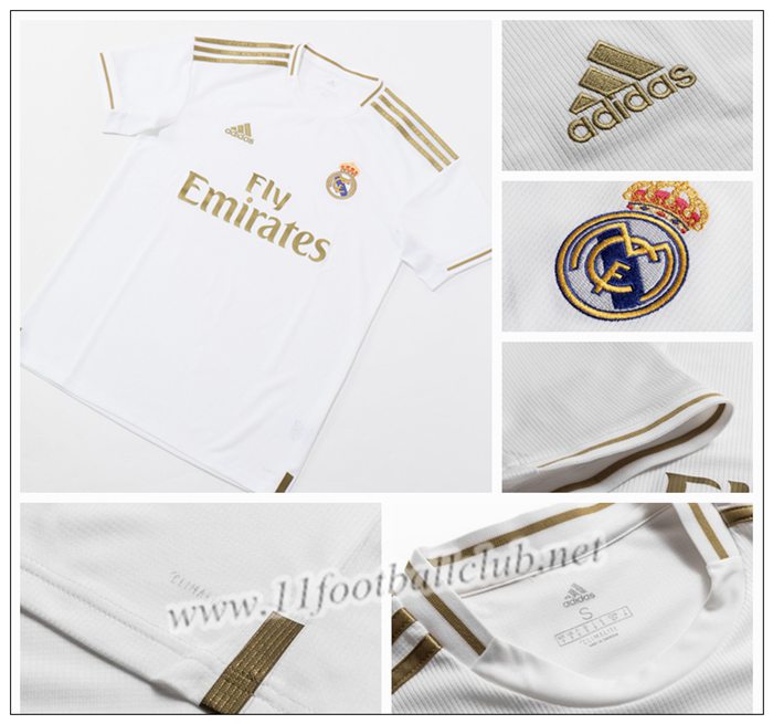 Nouveau Maillot de Foot Real BENZEMA 9 Enfant Domicile Adidas 19/20 Pas Cher