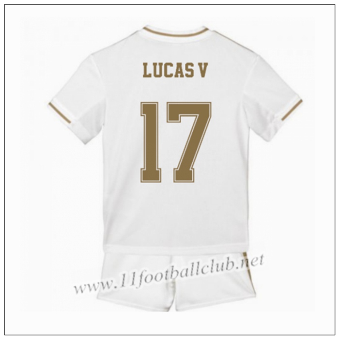 Officiel Nouveaux Maillot Real Madrid Lucas Vazquez 17 Enfant Domicile Blanc Adidas 19/20 Officiel