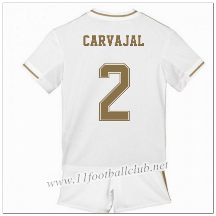 Officiel Nouveau Maillot Real Madrid Dani Carvajal 2 Enfant Domicile Blanc Adidas 19/20 Floqué