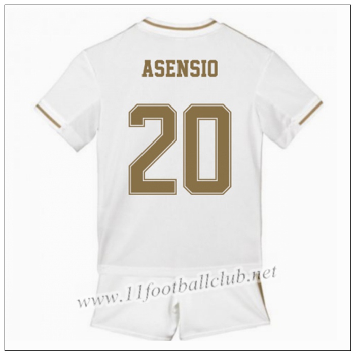 Officiel Nouveau Maillot Real Madrid ASENSIO 20 Enfant Domicile Blanc Adidas 19/20 Junior