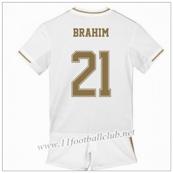 Officiel Nouveaux Maillot Real Madrid BRAHIM 21 Enfant Domicile Blanc Adidas 19/20 Personnalisé