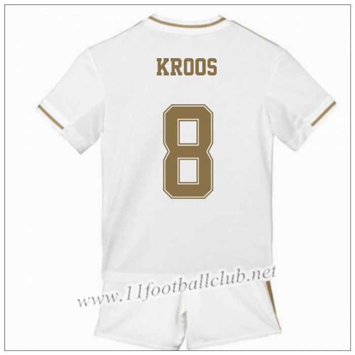 Officiel Nouveaux Maillot Real Madrid KROOS 8 Enfant Domicile Blanc Adidas 19/20 Personnalisé