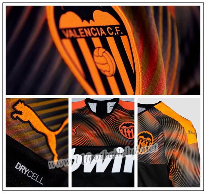 Maillot de Foot Valencia KONDOGBIA 6 Enfant Orange Exterieur 2019 2020 Pas Cher - 11footballclub Chinois