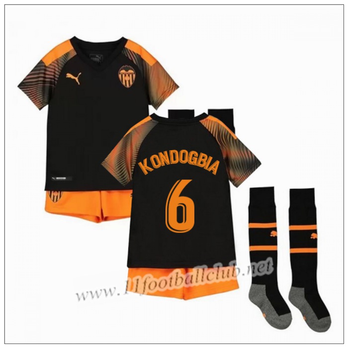 Officiel Nouveau Maillot Valencia KONDOGBIA 6 Enfant Exterieur Orange Puma 19/20 Floqué