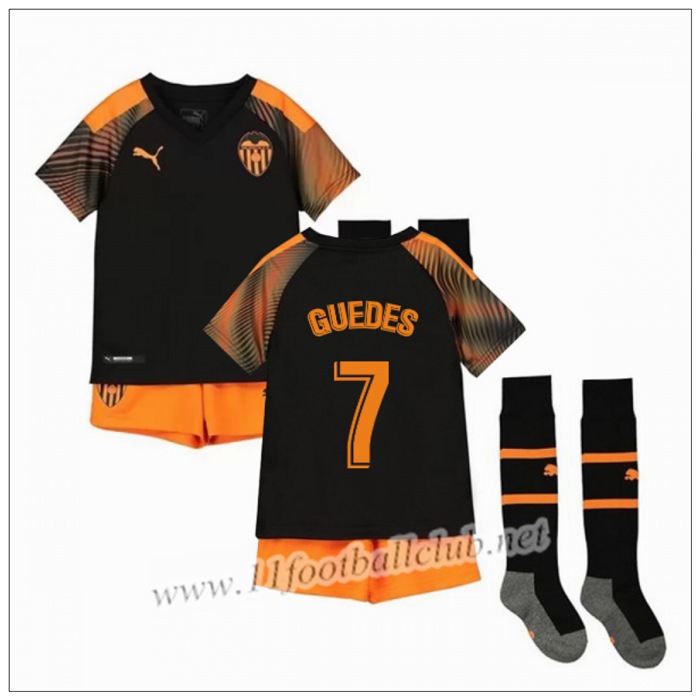Officiel Nouveaux Maillot Valencia GUEDES 7 Enfant Exterieur Orange Puma 19/20 Vintage