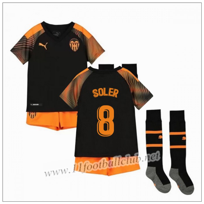Officiel Nouveau Maillot Valencia SOLER 8 Enfant Exterieur Orange Puma 19/20 Authentic