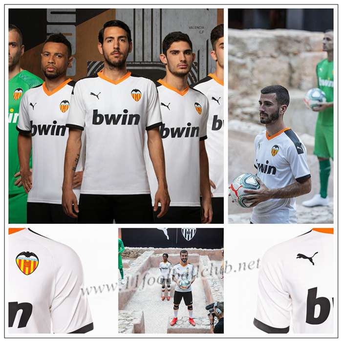 Maillot de Foot Valencia Enfant Blanc Domicile 2019 2020 Pas Cher : 11footballclub Store