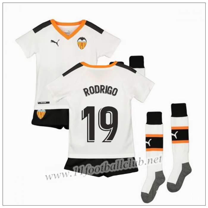 Officiel Nouveaux Maillot Valencia RODRIGO 19 Enfant Domicile Blanc Puma 19/20 Personnalisé