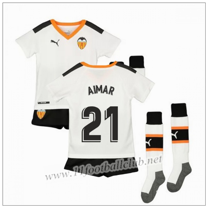 Officiel Nouveau Maillot Valencia AIMAR 21 Enfant Domicile Blanc Puma 19/20 Authentic