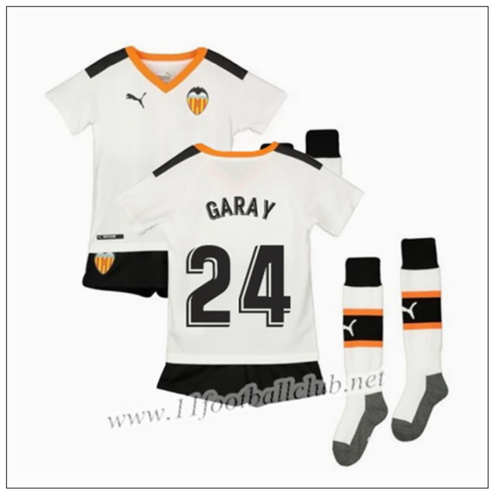Officiel Nouveau Maillot Valencia GARAY 24 Enfant Domicile Blanc Puma 19/20 Junior