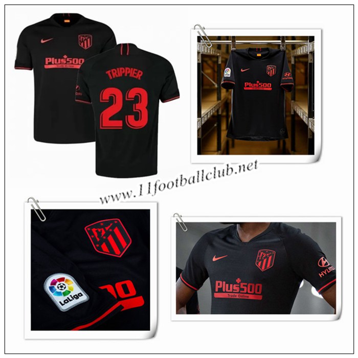 Le Nouveau Maillot du Atletico Madrid Trippier 23 Enfant Exterieur Noir 2019/20 Vintage